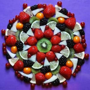 owoce ułożone na talerzu