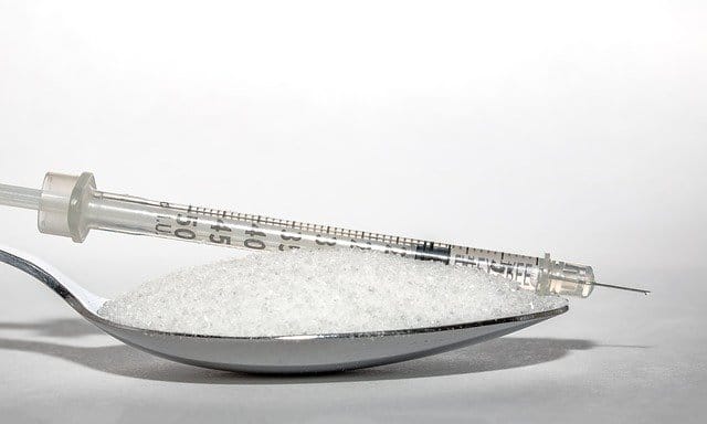 łyżka cukru, zastrzyk insuliny